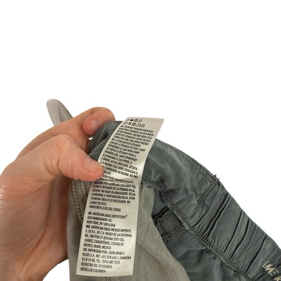 American Eagle Mid Rise Baggy Wide Leg Cargo Pants Blue Boho Y2K Womens 10 - Picture 9 of 10